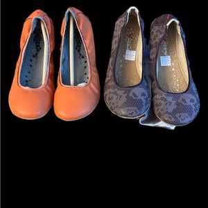 Lot of 2 vivo barefoot jing jing flats sz35L. The orange pair is new w/o tags